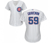 Women's Chicago Cubs #59 Kendall Graveman Authentic White Home Cool Base Baseball Jersey