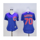 Women's Chicago Cubs #70 Joe Maddon Majestic Blue Cool Base Player Jersey