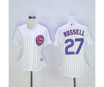 Women's Chicago Cubs #Addison Russell Majestic White Home Cool Base Player Jersey