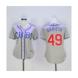 Women's Chicago Cubs Majestic #49 Jake Arrieta Grey Cool Base Player Jersey