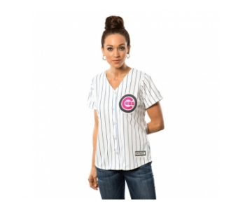 Women's Chicago Cubs White Home 2016 Mother's Day Cool Base Team Jersey