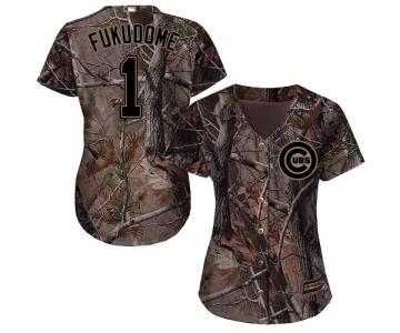 Women's Majestic Chicago Cubs #1 Kosuke Fukudome Authentic Camo Realtree Collection Flex Base MLB Jersey