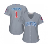 Women's Majestic Chicago Cubs #1 Kosuke Fukudome Authentic Grey Road MLB Jersey