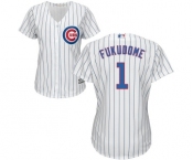 Women's Majestic Chicago Cubs #1 Kosuke Fukudome Authentic White Home Cool Base MLB Jersey