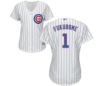 Women's Majestic Chicago Cubs #1 Kosuke Fukudome Authentic White Home Cool Base MLB Jersey