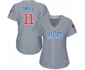 Women's Majestic Chicago Cubs #11 Drew Smyly Authentic Grey Road MLB Jersey