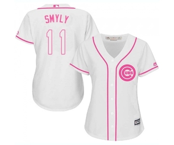 Women's Majestic Chicago Cubs #11 Drew Smyly Authentic White Fashion MLB Jersey