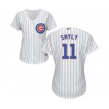 Women's Majestic Chicago Cubs #11 Drew Smyly Authentic White Home Cool Base MLB Jersey