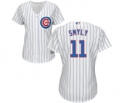 Women's Majestic Chicago Cubs #11 Drew Smyly Authentic White Home Cool Base MLB Jersey