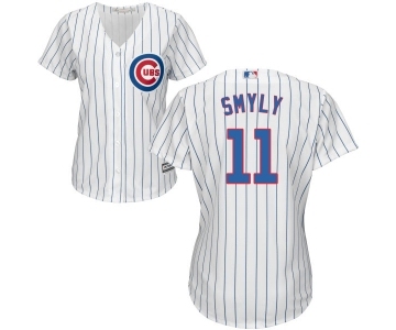 Women's Majestic Chicago Cubs #11 Drew Smyly Authentic White Home Cool Base MLB Jersey