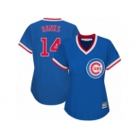 Women's Majestic Chicago Cubs #14 Ernie Banks Authentic Royal Blue Cooperstown MLB Jersey