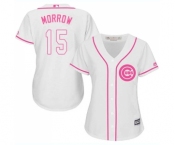 Women's Majestic Chicago Cubs #15 Brandon Morrow Authentic White Fashion MLB Jersey