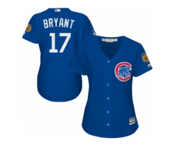 Women's Majestic Chicago Cubs #17 Kris Bryant Authentic Royal Blue 2017 Spring Training Cool Base MLB Jersey