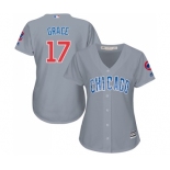 Women's Majestic Chicago Cubs #17 Mark Grace Authentic Grey Road MLB Jersey