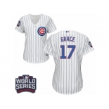 Women's Majestic Chicago Cubs #17 Mark Grace Authentic White Home 2016 World Series Bound Cool Base MLB Jersey