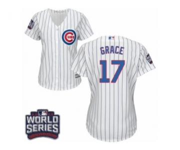 Women's Majestic Chicago Cubs #17 Mark Grace Authentic White Home 2016 World Series Bound Cool Base MLB Jersey