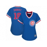 Women's Majestic Chicago Cubs #18 Ben Zobrist Authentic Royal Blue Cooperstown MLB Jersey