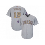 Women's Majestic Chicago Cubs #19 Koji Uehara Authentic Gray 2017 Gold Champion MLB Jersey