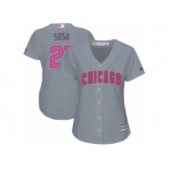 Women's Majestic Chicago Cubs #21 Sammy Sosa Authentic Grey Mother's Day Cool Base MLB Jersey