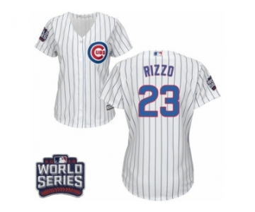 Women's Majestic Chicago Cubs #23 Ryne Sandberg Authentic White Home 2016 World Series Bound Cool Base MLB Jersey