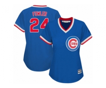 Women's Majestic Chicago Cubs #24 Dexter Fowler Authentic Royal Blue Cooperstown MLB Jersey