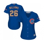 Women's Majestic Chicago Cubs #26 Billy Williams Authentic Royal Blue 2017 Gold Champion MLB Jersey