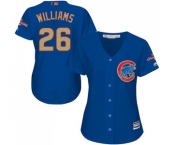 Women's Majestic Chicago Cubs #26 Billy Williams Authentic Royal Blue 2017 Gold Champion MLB Jersey