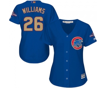 Women's Majestic Chicago Cubs #26 Billy Williams Authentic Royal Blue 2017 Gold Champion MLB Jersey