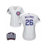 Women's Majestic Chicago Cubs #26 Billy Williams Authentic White Home 2016 World Series Bound Cool Base MLB Jersey