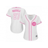 Women's Majestic Chicago Cubs #27 Addison Russell Authentic White Fashion MLB Jersey