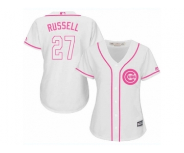 Women's Majestic Chicago Cubs #27 Addison Russell Authentic White Fashion MLB Jersey