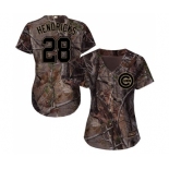 Women's Majestic Chicago Cubs #28 Kyle Hendricks Authentic Camo Realtree Collection Flex Base MLB Jersey