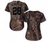 Women's Majestic Chicago Cubs #28 Kyle Hendricks Authentic Camo Realtree Collection Flex Base MLB Jersey