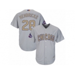 Women's Majestic Chicago Cubs #28 Kyle Hendricks Authentic Gray 2017 Gold Champion MLB Jersey