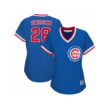 Women's Majestic Chicago Cubs #28 Kyle Hendricks Authentic Royal Blue Cooperstown MLB Jersey