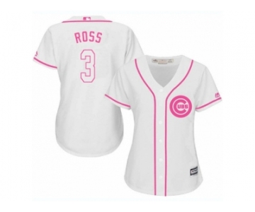 Women's Majestic Chicago Cubs #3 David Ross Authentic White Fashion MLB Jersey