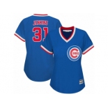 Women's Majestic Chicago Cubs #31 Fergie Jenkins Authentic Royal Blue Cooperstown MLB Jersey