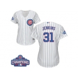 Women's Majestic Chicago Cubs #31 Fergie Jenkins Authentic White Home 2016 World Series Champions Cool Base MLB Jersey