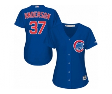 Women's Majestic Chicago Cubs #37 Brett Anderson Replica Royal Blue Alternate MLB Jersey