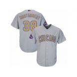 Women's Majestic Chicago Cubs #38 Mike Montgomery Authentic Gray 2017 Gold Champion MLB Jersey