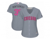 Women's Majestic Chicago Cubs #38 Mike Montgomery Authentic Grey Mother's Day Cool Base MLB Jersey