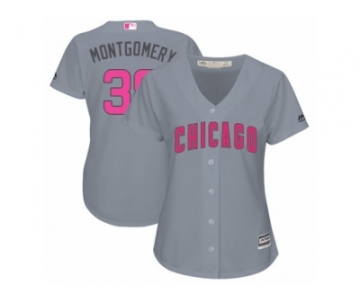 Women's Majestic Chicago Cubs #38 Mike Montgomery Authentic Grey Mother's Day Cool Base MLB Jersey