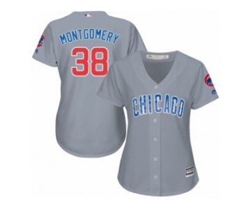 Women's Majestic Chicago Cubs #38 Mike Montgomery Authentic Grey Road MLB Jersey