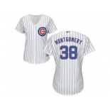 Women's Majestic Chicago Cubs #38 Mike Montgomery Authentic White Home Cool Base MLB Jersey