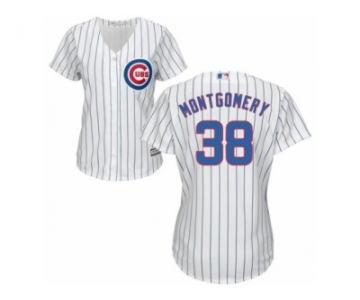 Women's Majestic Chicago Cubs #38 Mike Montgomery Authentic White Home Cool Base MLB Jersey