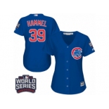 Women's Majestic Chicago Cubs #39 Jason Hammel Authentic Royal Blue Alternate 2016 World Series Bound Cool Base MLB Jersey