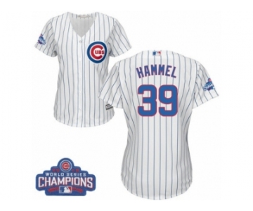 Women's Majestic Chicago Cubs #39 Jason Hammel Authentic White Home 2016 World Series Champions Cool Base MLB Jersey