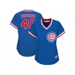 Women's Majestic Chicago Cubs #40 Willson Contreras Authentic Royal Blue Cooperstown MLB Jersey