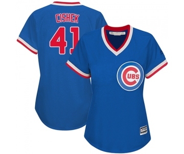 Women's Majestic Chicago Cubs #41 Steve Cishek Authentic Royal Blue Cooperstown MLB Jersey