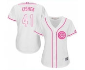 Women's Majestic Chicago Cubs #41 Steve Cishek Authentic White Fashion MLB Jersey